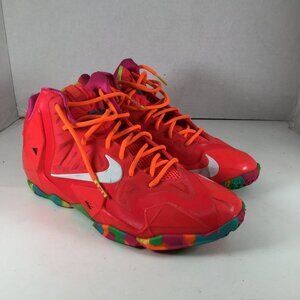 Nike Lebron 11 Fruity Pebbles Sneakers Youth Size 6.5Y Red Low Top